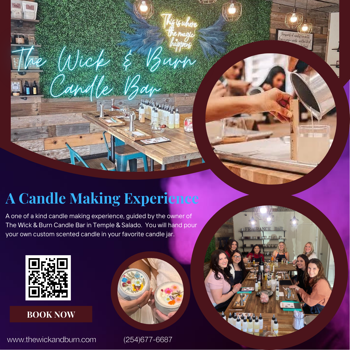 Candle Making Experience at The Wick & Burn Candle Bar in Temple Texas