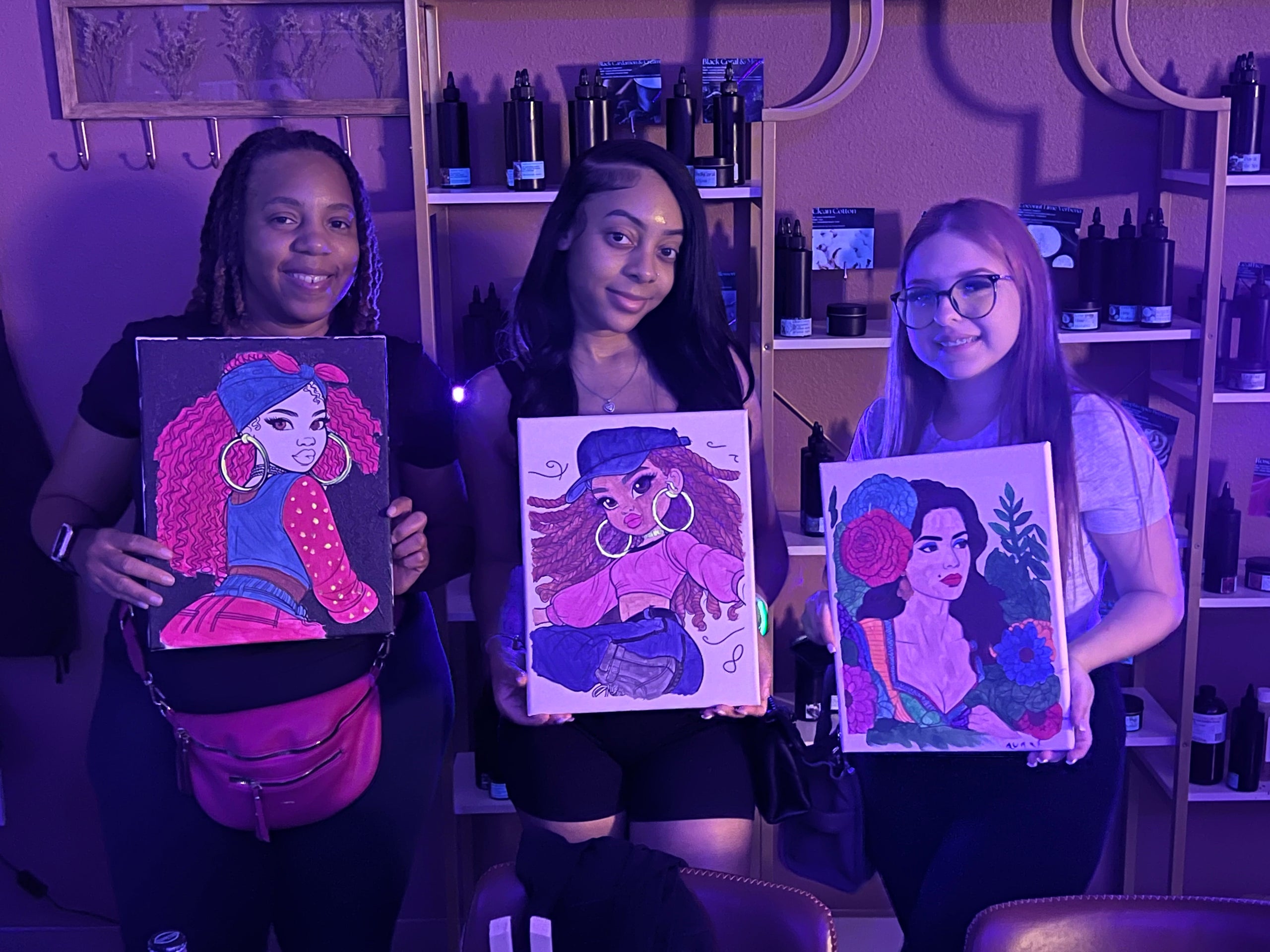 paint-sip-vibe-glow-party-at-the-wick-burn-candle-bar-in-salado